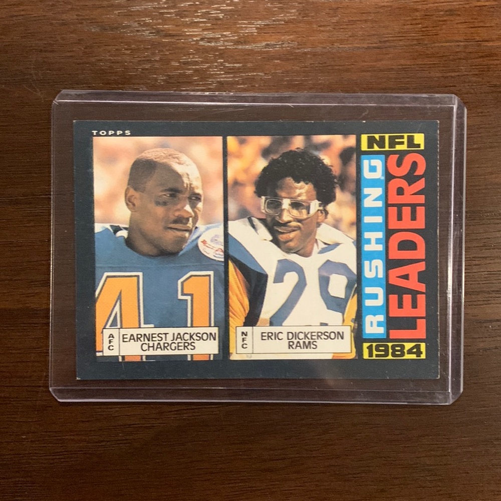 Eric Dickerson/ Earnest Jackson Topps NFL Rushing Leaders 1984